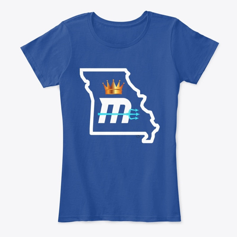 Women's "MO State" Cotton Tee-- White Logos